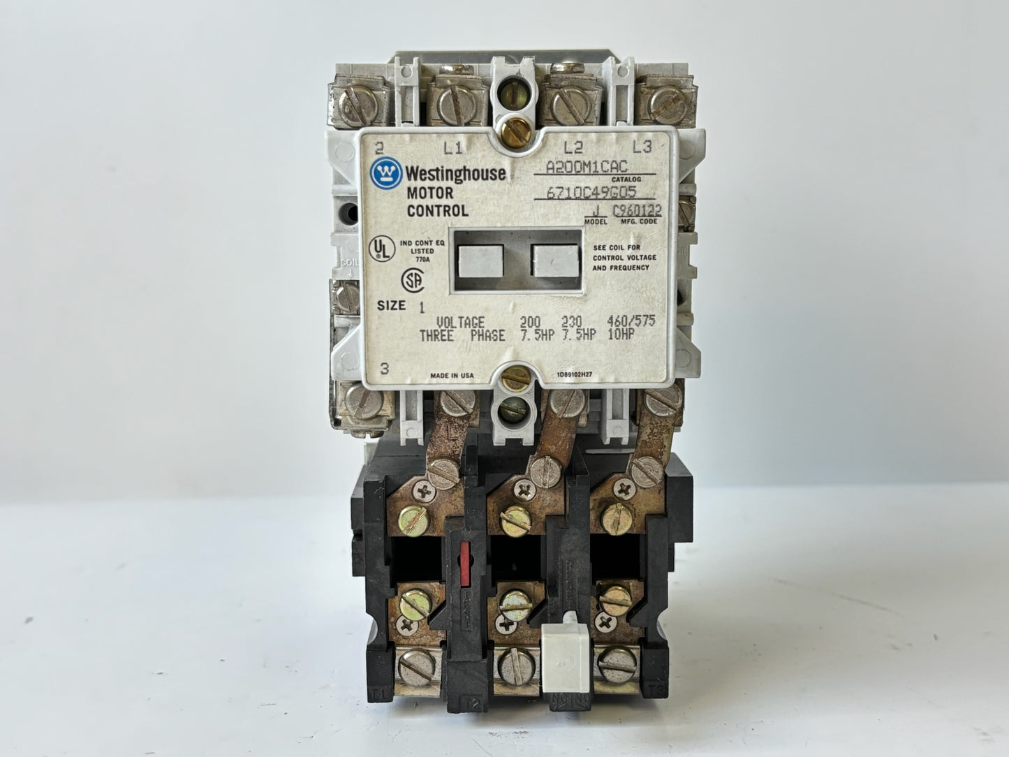 Westinghouse A200M1CAC Size 1 Magnetic Starter 27 A 600 V 120 V Coil