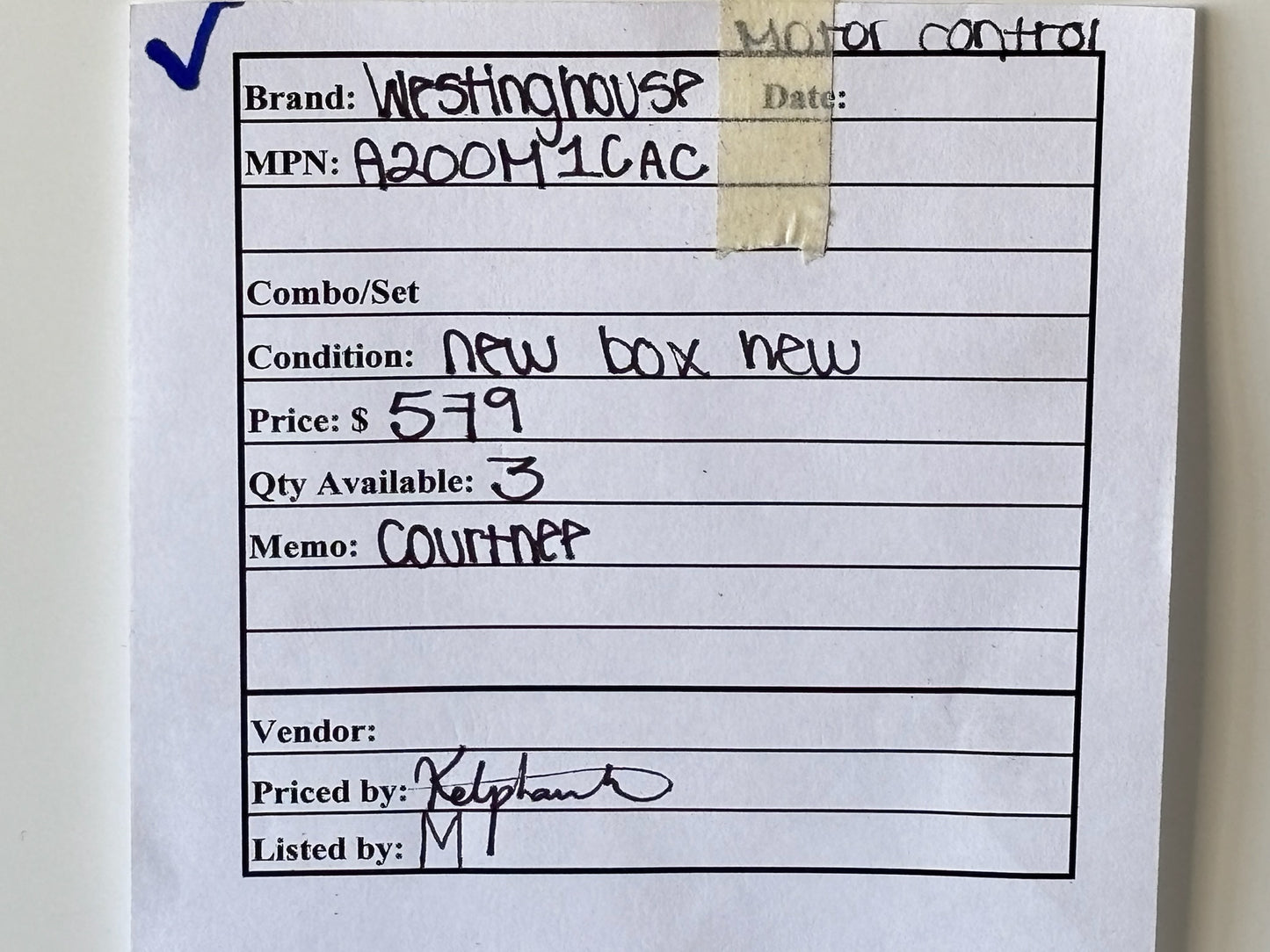 Westinghouse A200M1CAC Size 1 Magnetic Starter 27 A 600 V 120 V Coil