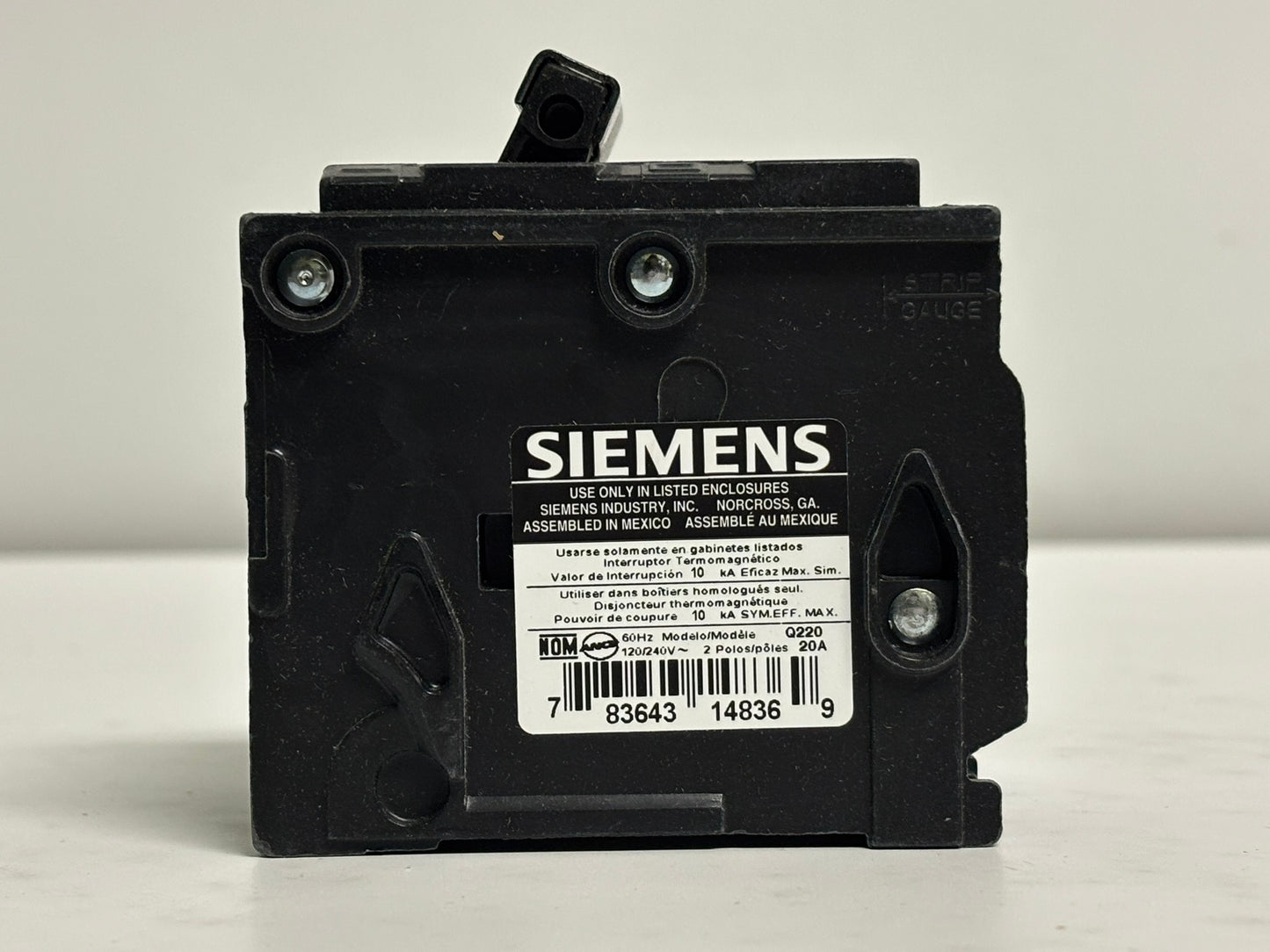 6 PK Siemens Q220 – 20 Amp Double-Pole Plug-In Circuit Breaker