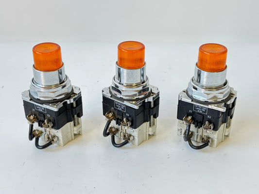 3PK Cutler‑Hammer 10250T/91000T/E34 Heavy‑Duty Orange 30.5 mm Pushbutton Operator