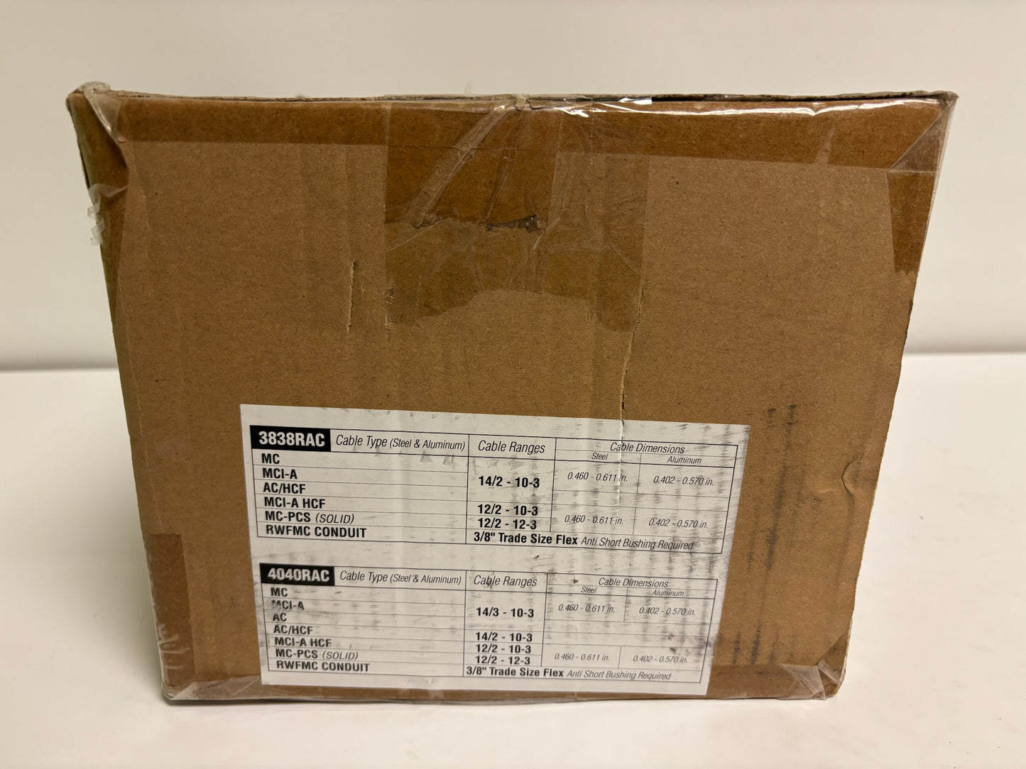 New 100 PK Raco 4040 RAC Die Cast Zinc 3/8-Inch Double Armored Cable Connector
