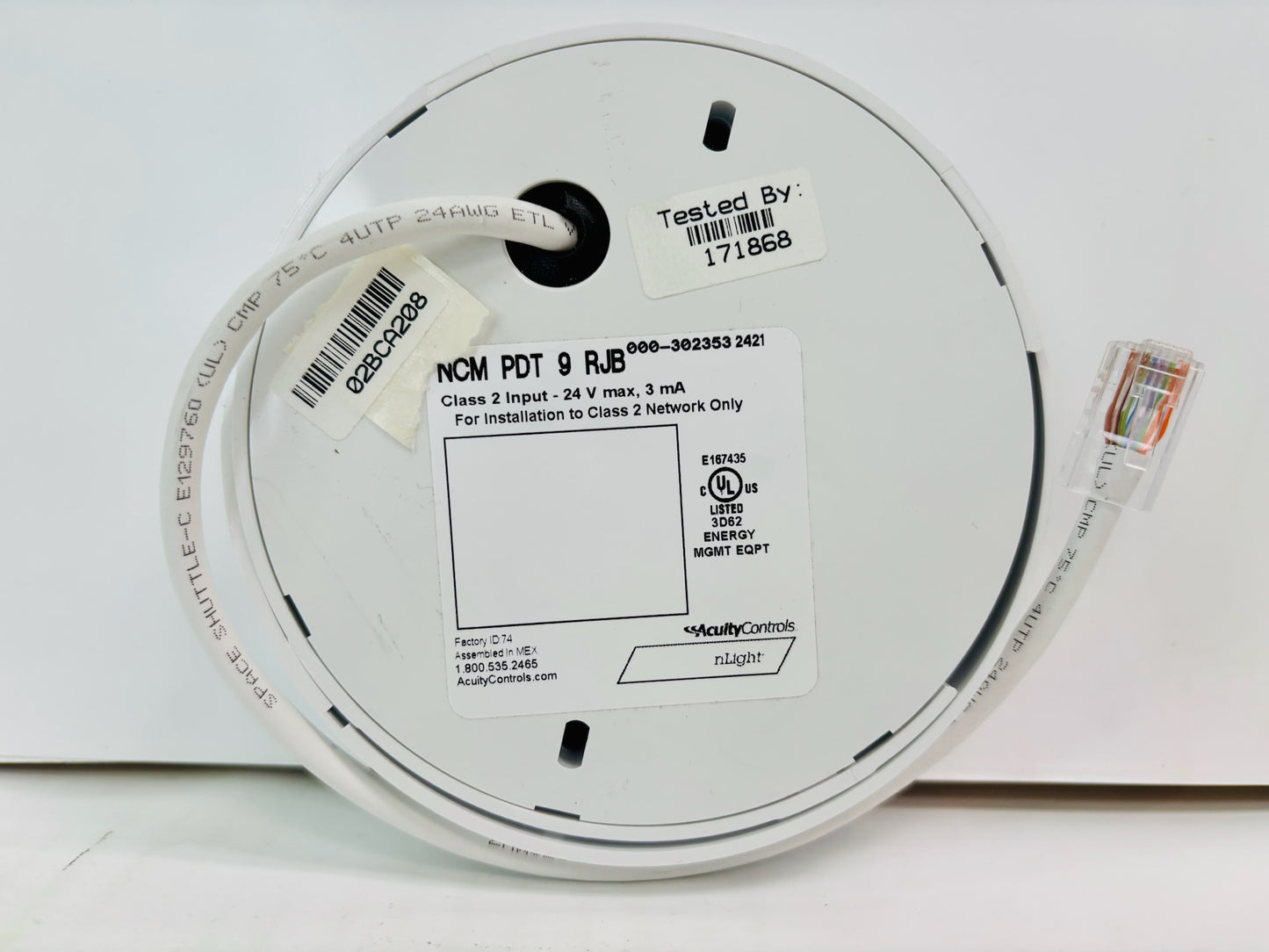 Acuity nLight NCM PDT 9 RJB Ceiling-Mounted Dual-Technology Occupancy Sensor
