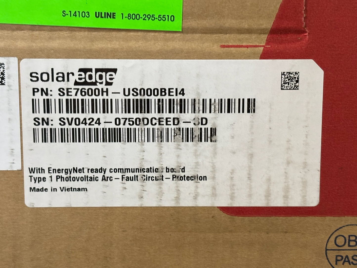SolarEdge SE7600H 7.6kW Single-Phase HD-Wave Solar Inverter