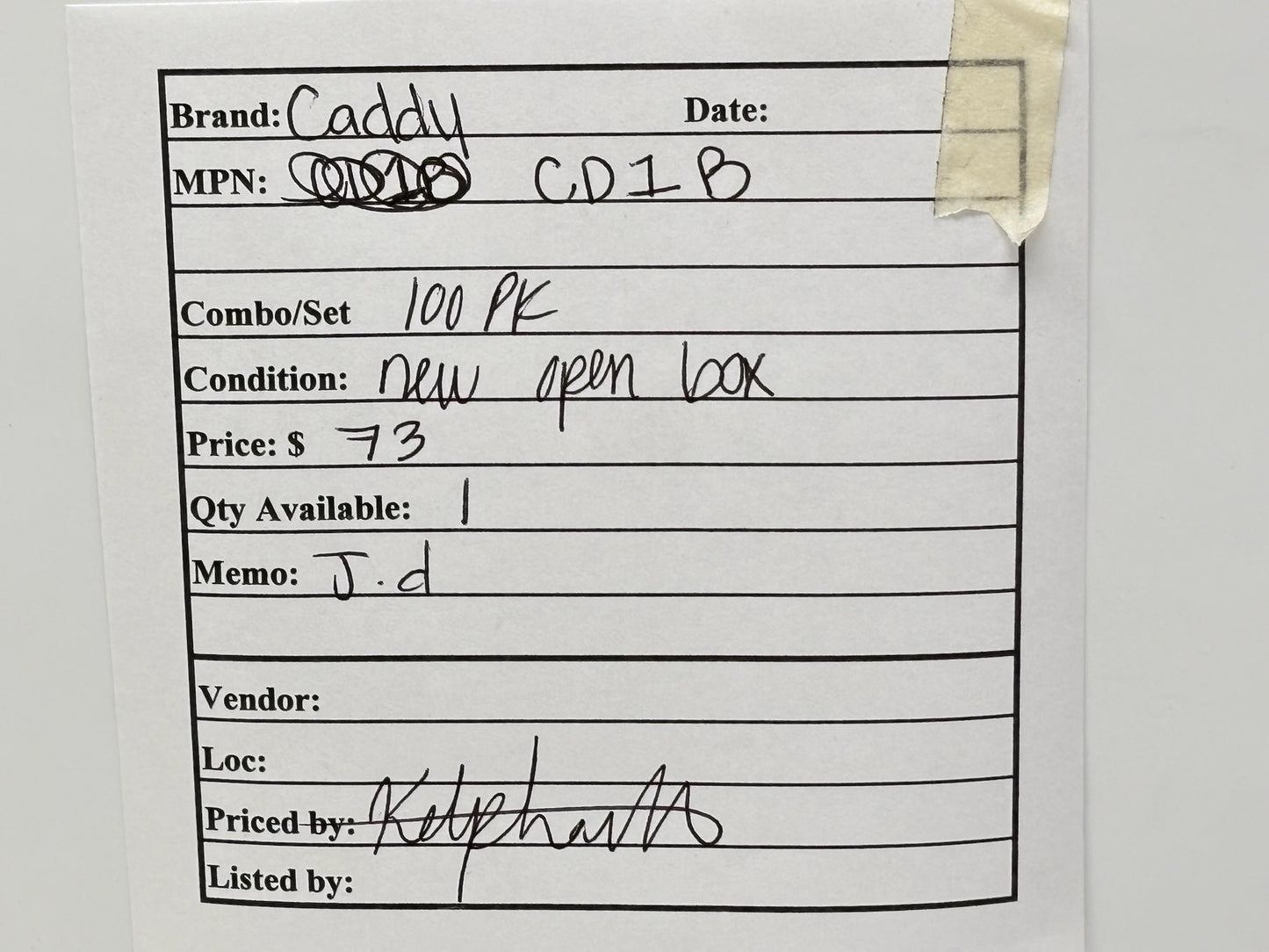 100 PK Caddy CD1B ¾″ Bolt‑Close Conduit / Pipe Clamp