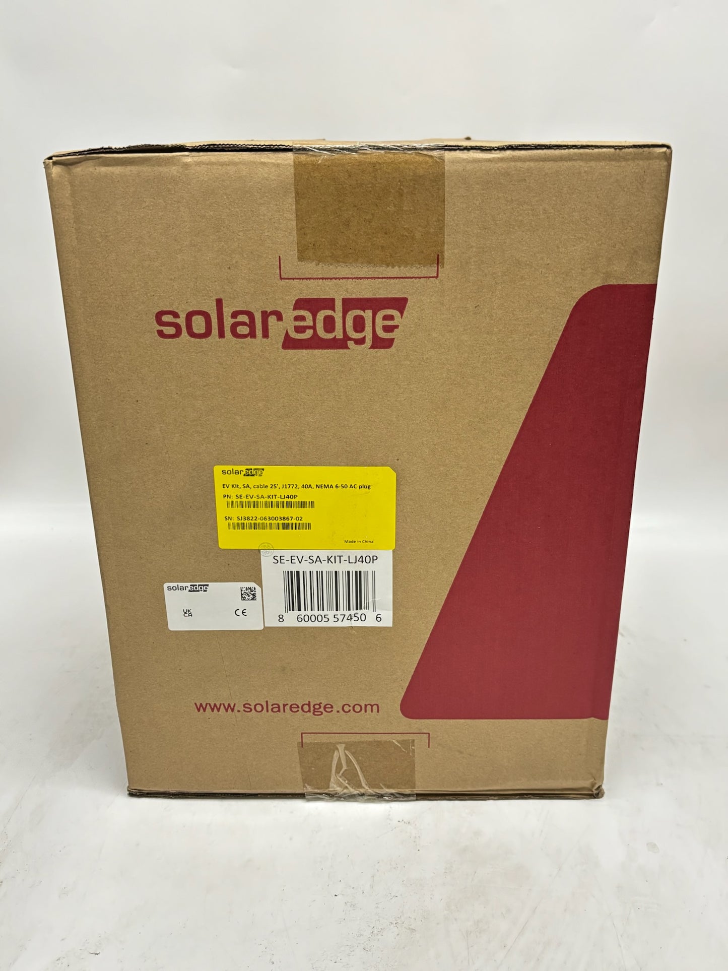 SolarEdge SE‑EV‑SA‑KIT‑LJ40P Smart EV Charger, 40A / 9.6 kW