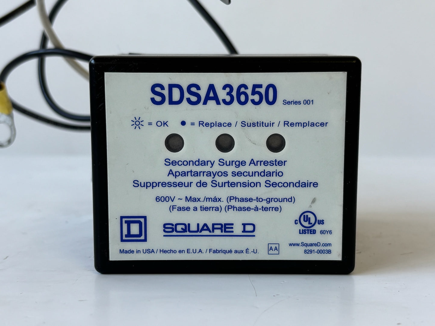 Square D SDSA3650 3‑Phase Surge Protection Device 40kA 600Y/347V 3P4W