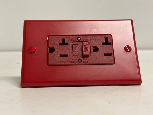 10 PK Hubbell GFRST20SNAPR – 20A Red Self-Test GFCI Receptacle with AUTOGUARD®