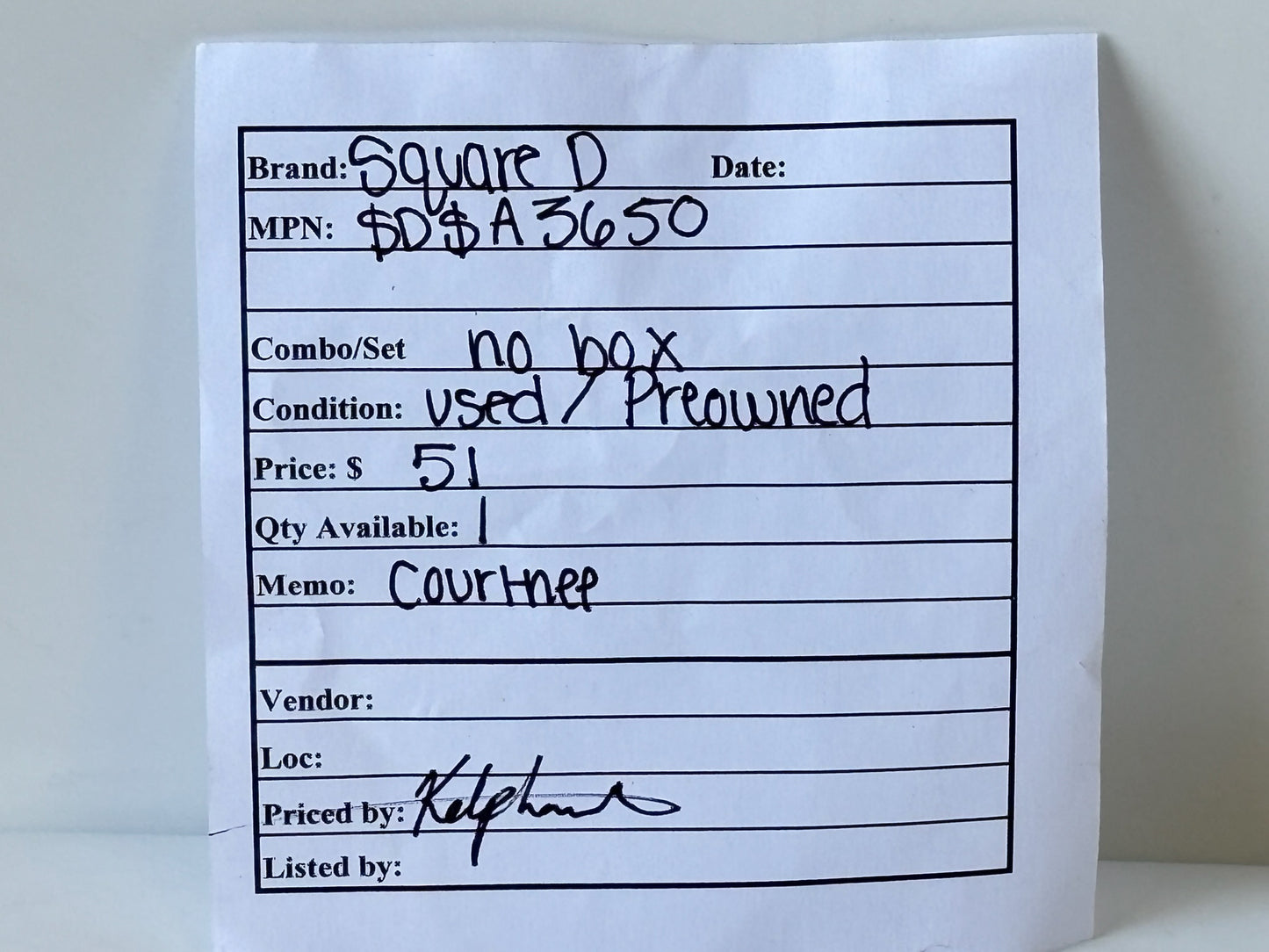 Square D SDSA3650 3‑Phase Surge Protection Device 40kA 600Y/347V 3P4W