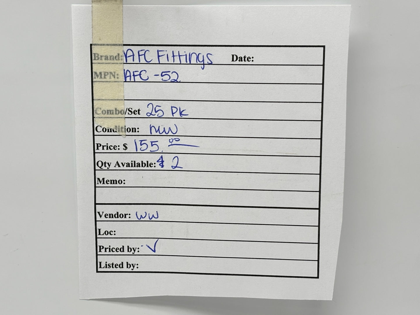 25PK AFC Fittings AFC‑52 Pipe / Conduit Coupling