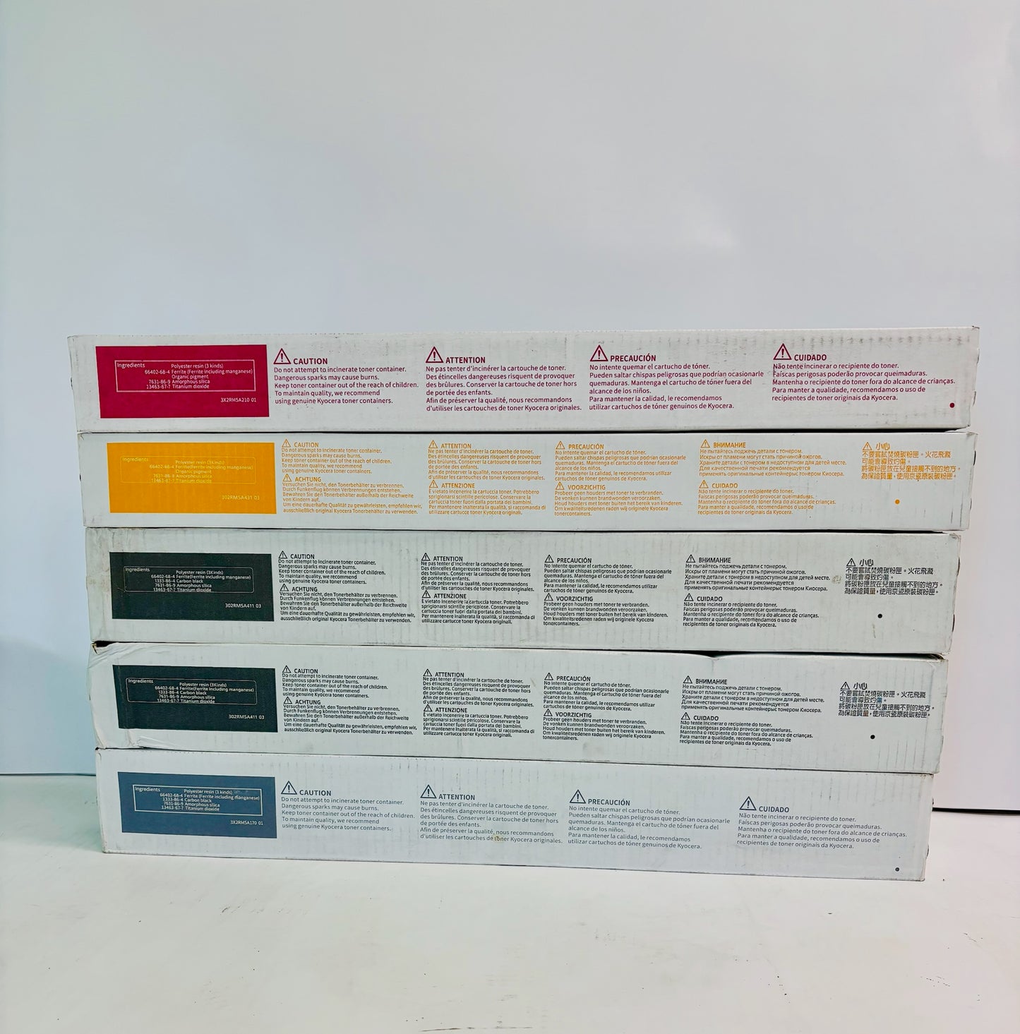 5 OEM Kyocera TASKalfa 3552ci,3553ci Cyan, Magenta, Yellow & Black Toner TK-8527