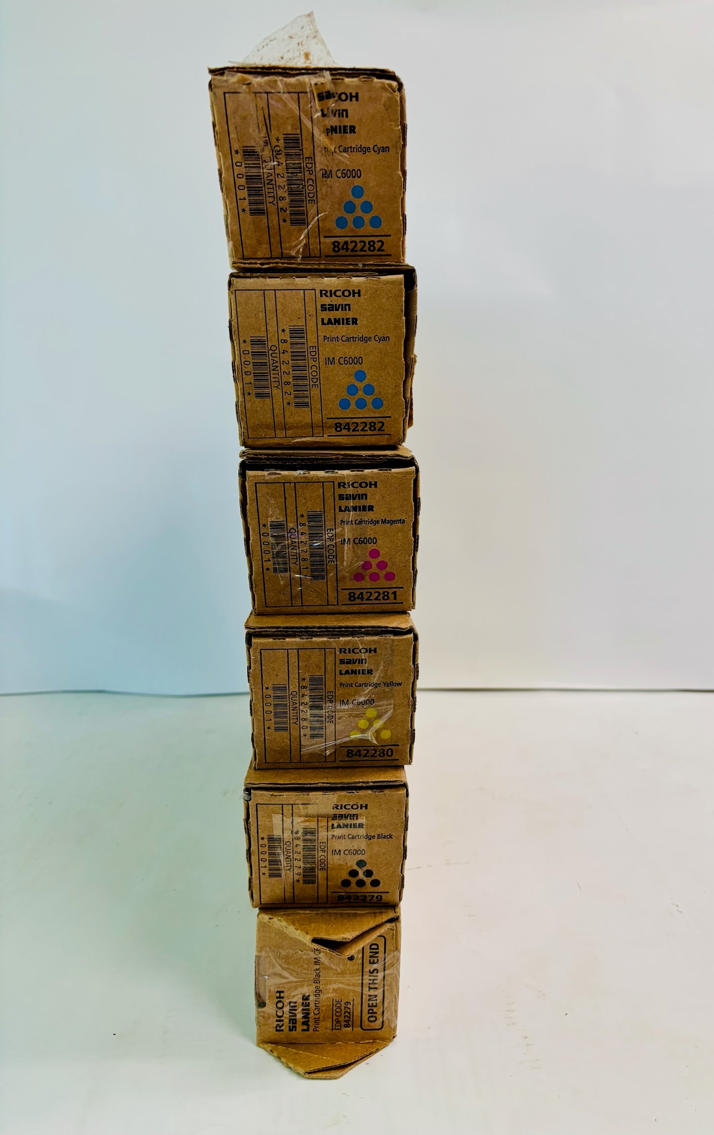 6 OEM Ricoh IM C4500,C6000 Cyan,Mag,Yel & Blk Toner 842279,842280,81,82 CCMYKK