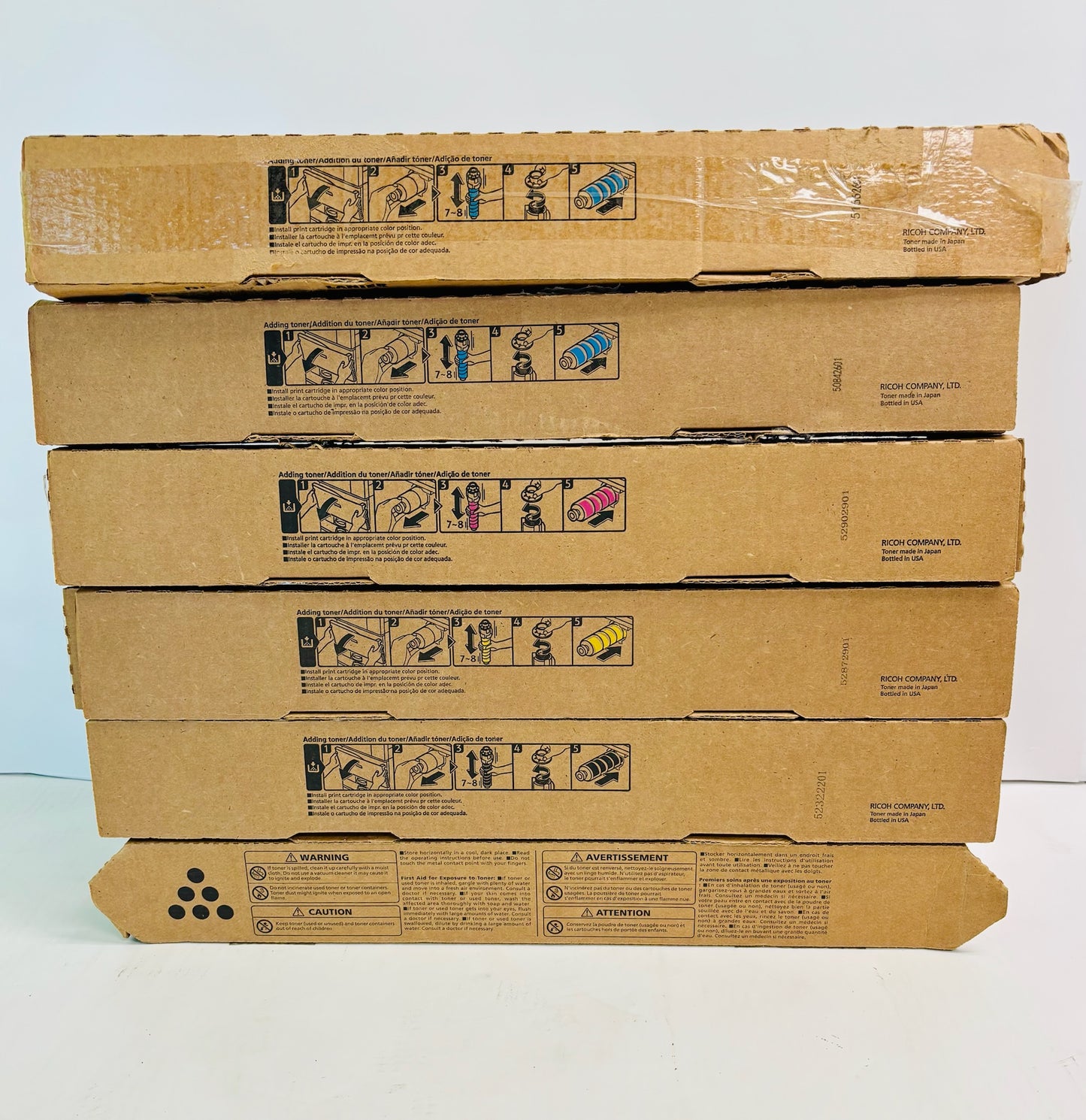 6 OEM Ricoh IM C4500,C6000 Cyan,Mag,Yel & Blk Toner 842279,842280,81,82 CCMYKK