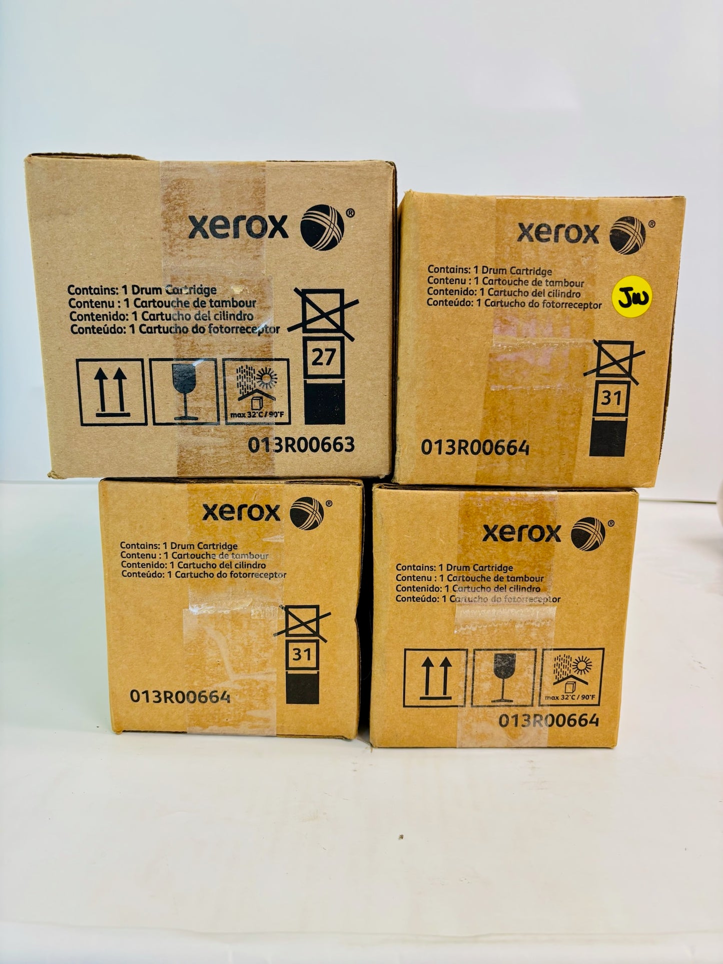 4 Genuine Xerox Color 550,560,570 Color & Black Drum 0013R00663,0013R00664