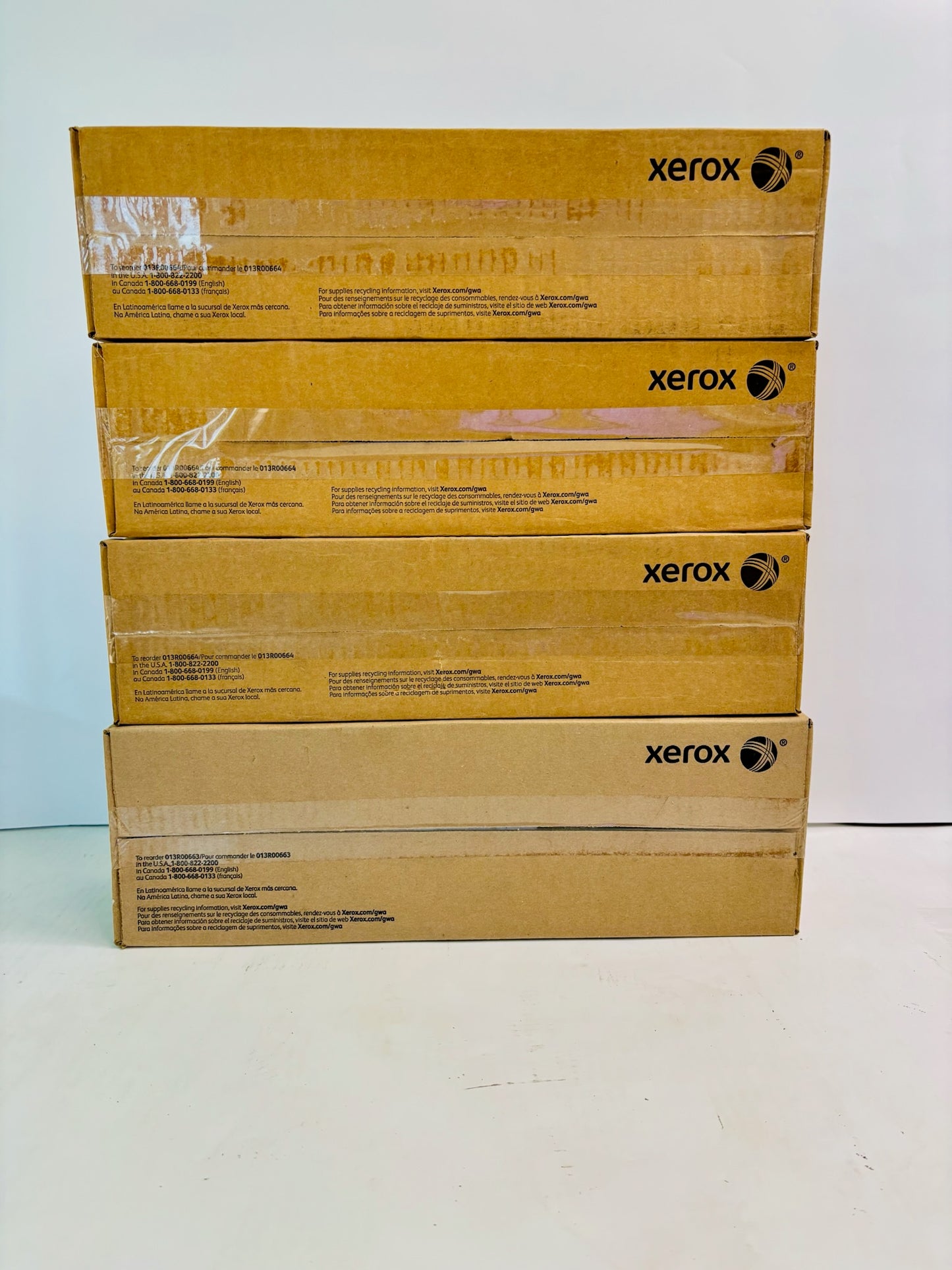 4 Genuine Xerox Color 550,560,570 Color & Black Drum 0013R00663,0013R00664