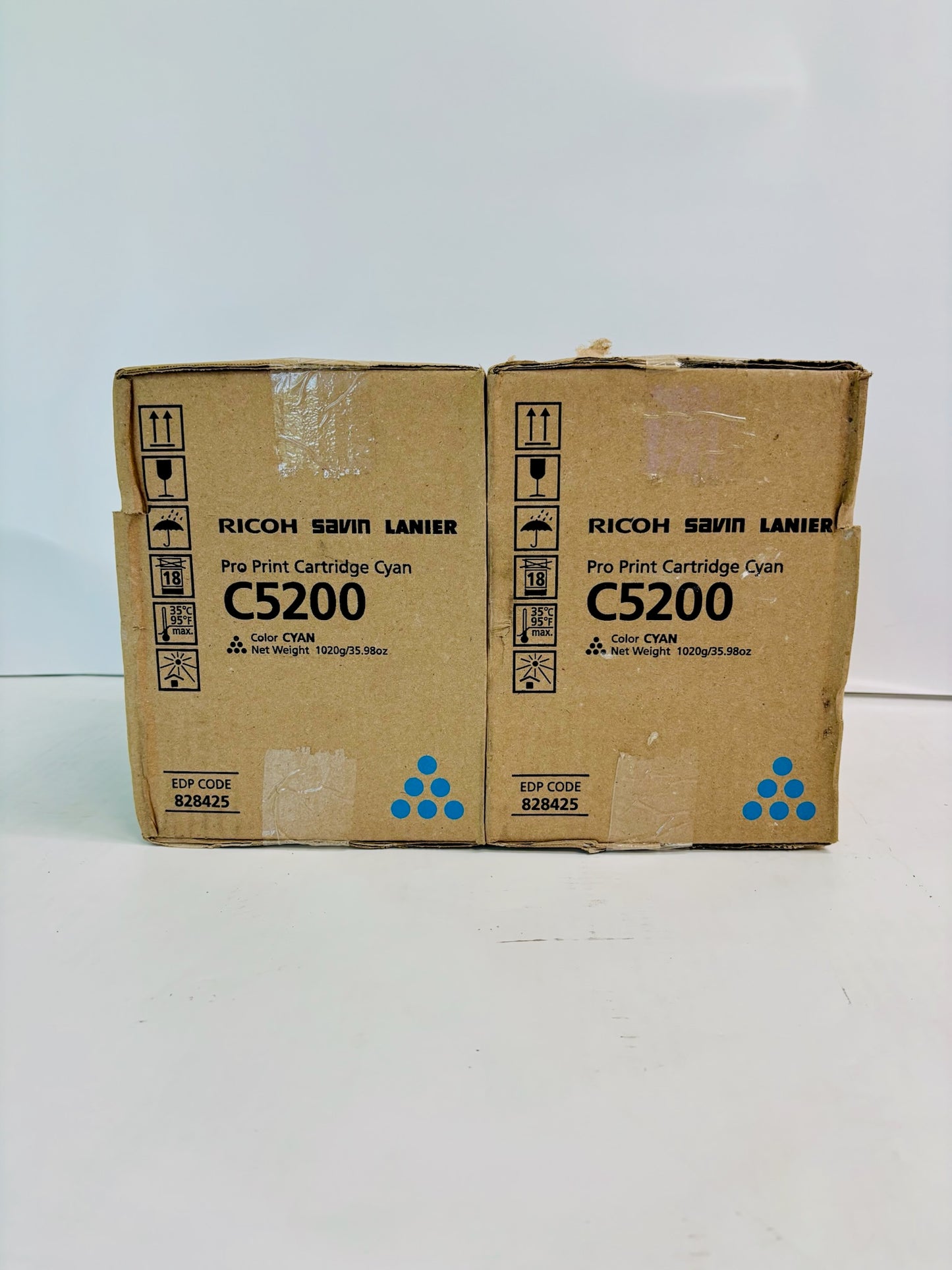 2 Genuine Ricoh Pro C5200S, C5210s Cyan Toner Cartridge 828425