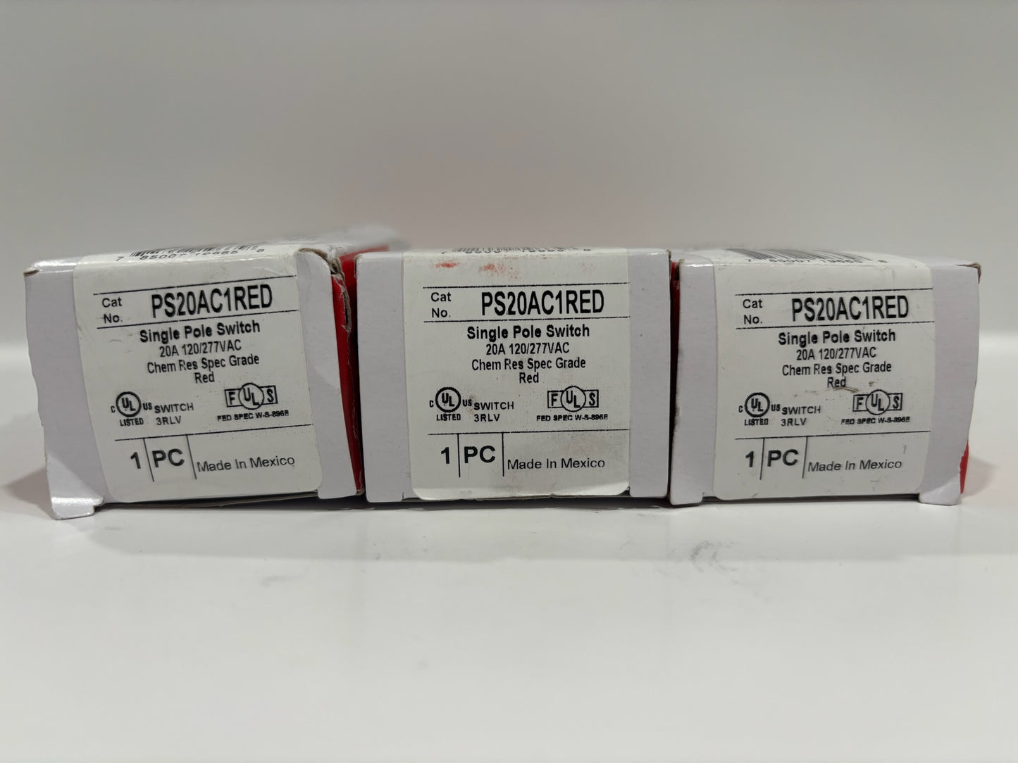 New 3 PC Legrand PS20AC1RED 20A Single Receptacle, Industrial Grade, Red, 125V