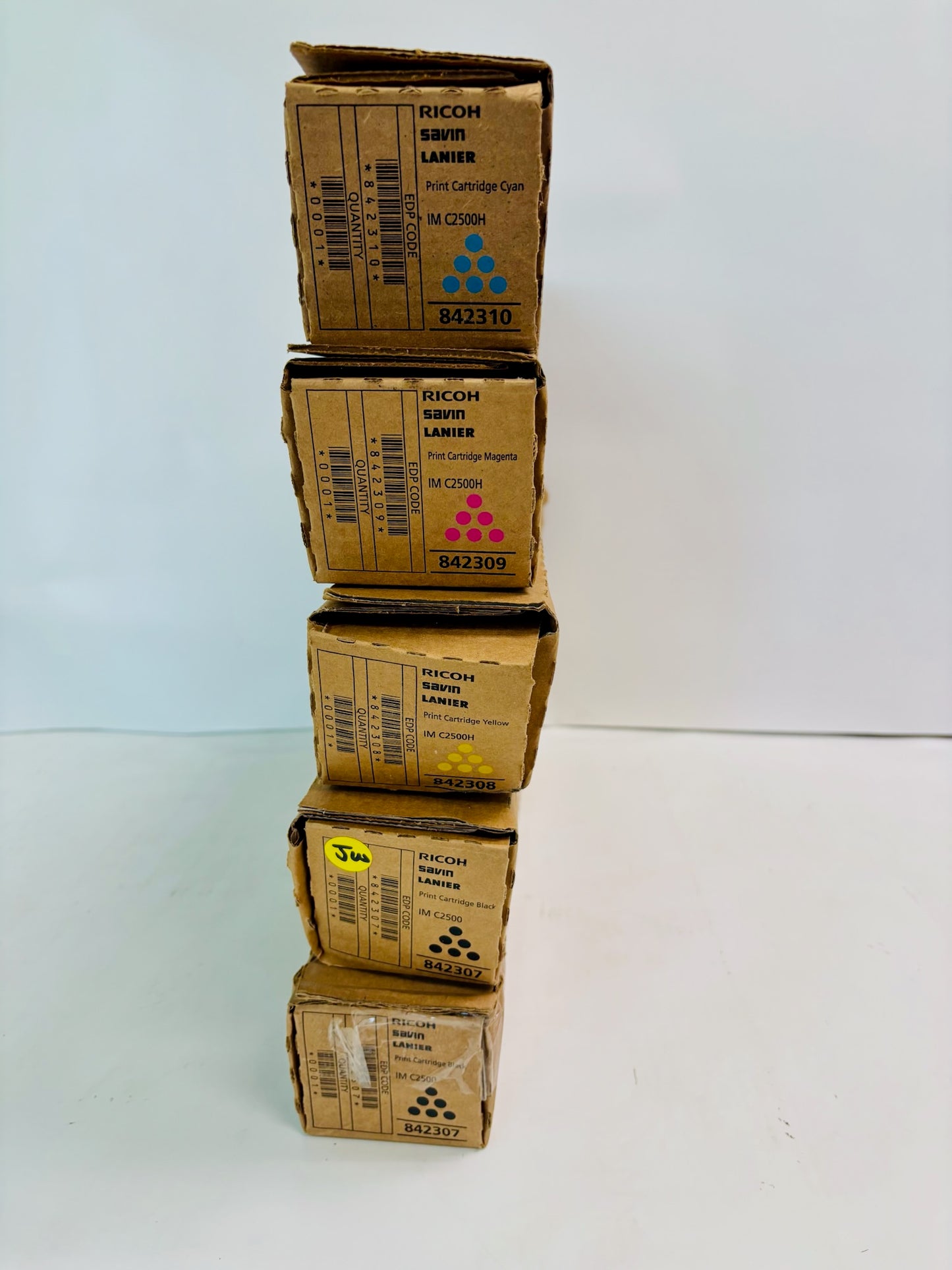 5 Genuine Ricoh IM C2500H, C2000 Cyan,Magenta,Yellow & Black Toner 842307,08,09,10