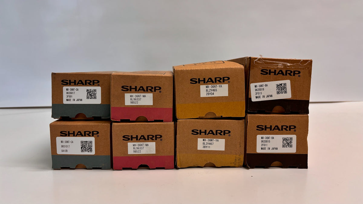 8 Genuine Sharp MX-2610N, MX-2615N,MX-3110N CCMMYYKK Toners MX-36NT
