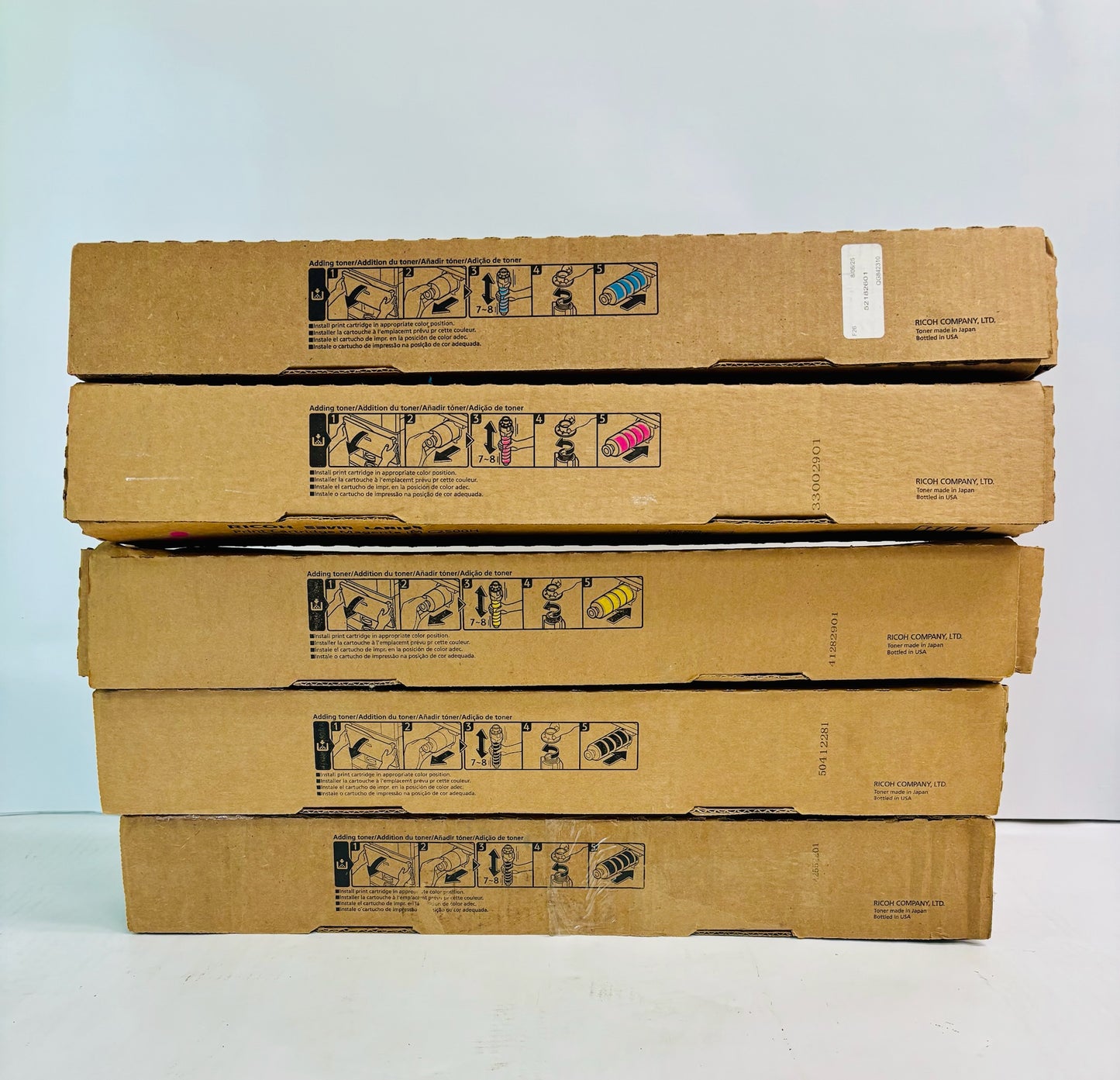 5 Genuine Ricoh IM C2500H, C2000 Cyan,Magenta,Yellow & Black Toner 842307,08,09,10