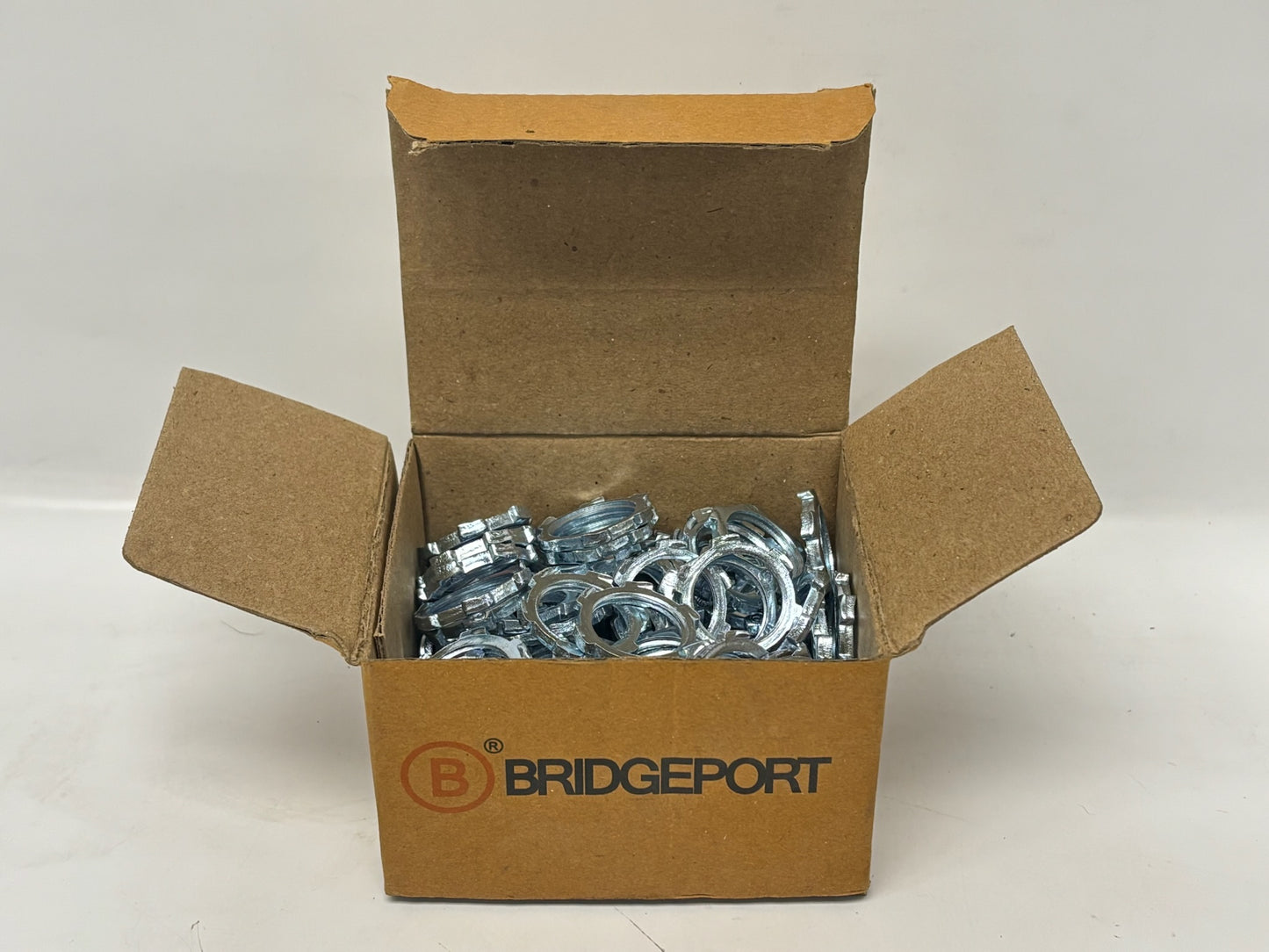 100PK Bridgeport 101-S 1/2" Steel Conduit Locknut, Zinc-Plated
