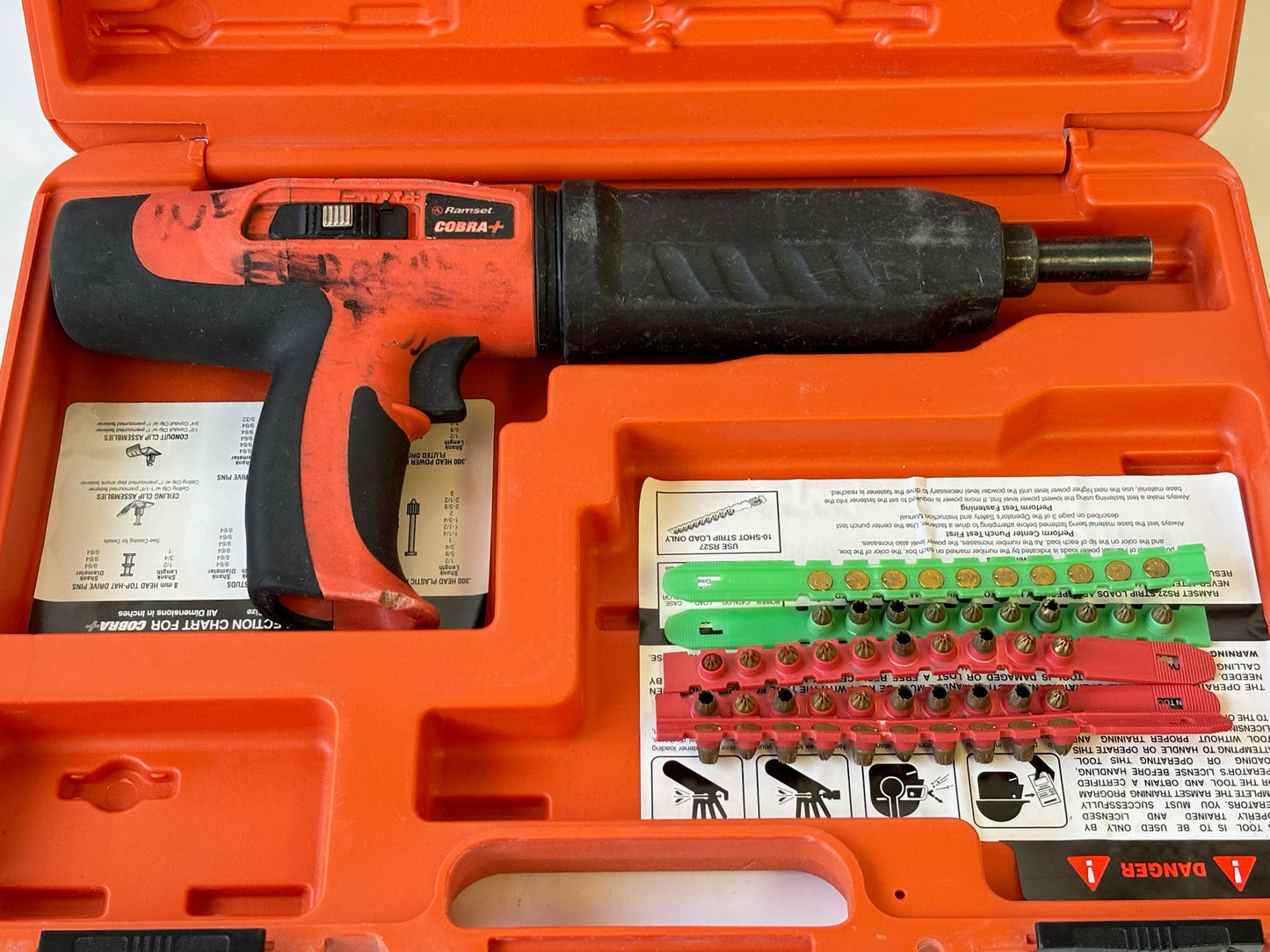 Ramset Cobra+ 0.27 Cal Semi‑Automatic Powder‑Actuated Tool with Silencer & Case