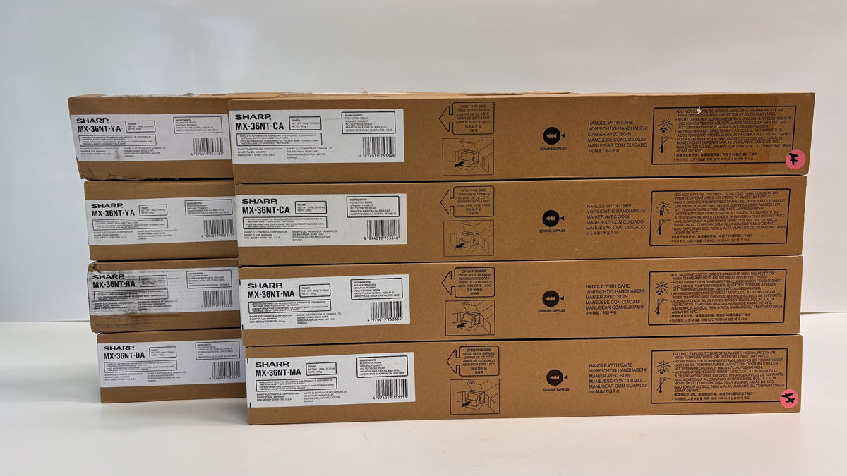 8 Genuine Sharp MX-2610N, MX-2615N,MX-3110N CCMMYYKK Toners MX-36NT