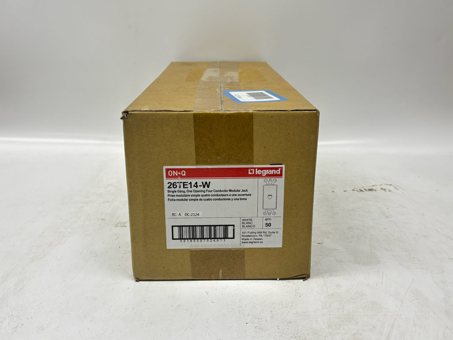 50PK Legrand On‑Q 26TE14‑W 1‑Gang Decorator RJ11 Telephone Jack, White