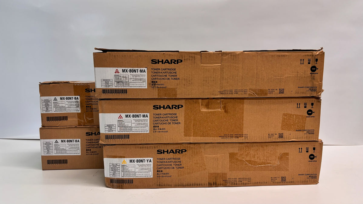5 Genuine Sharp BP-80C70, MX-80C80, MX-7081 MMYKK Toners MX-80NT