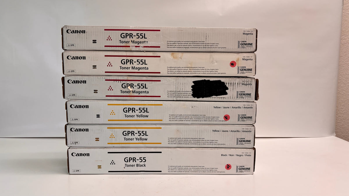 6 Genuine Canon imageRUNNER ADVANCE C5535i, C5540i MMMYY,K Toners GPR-55L