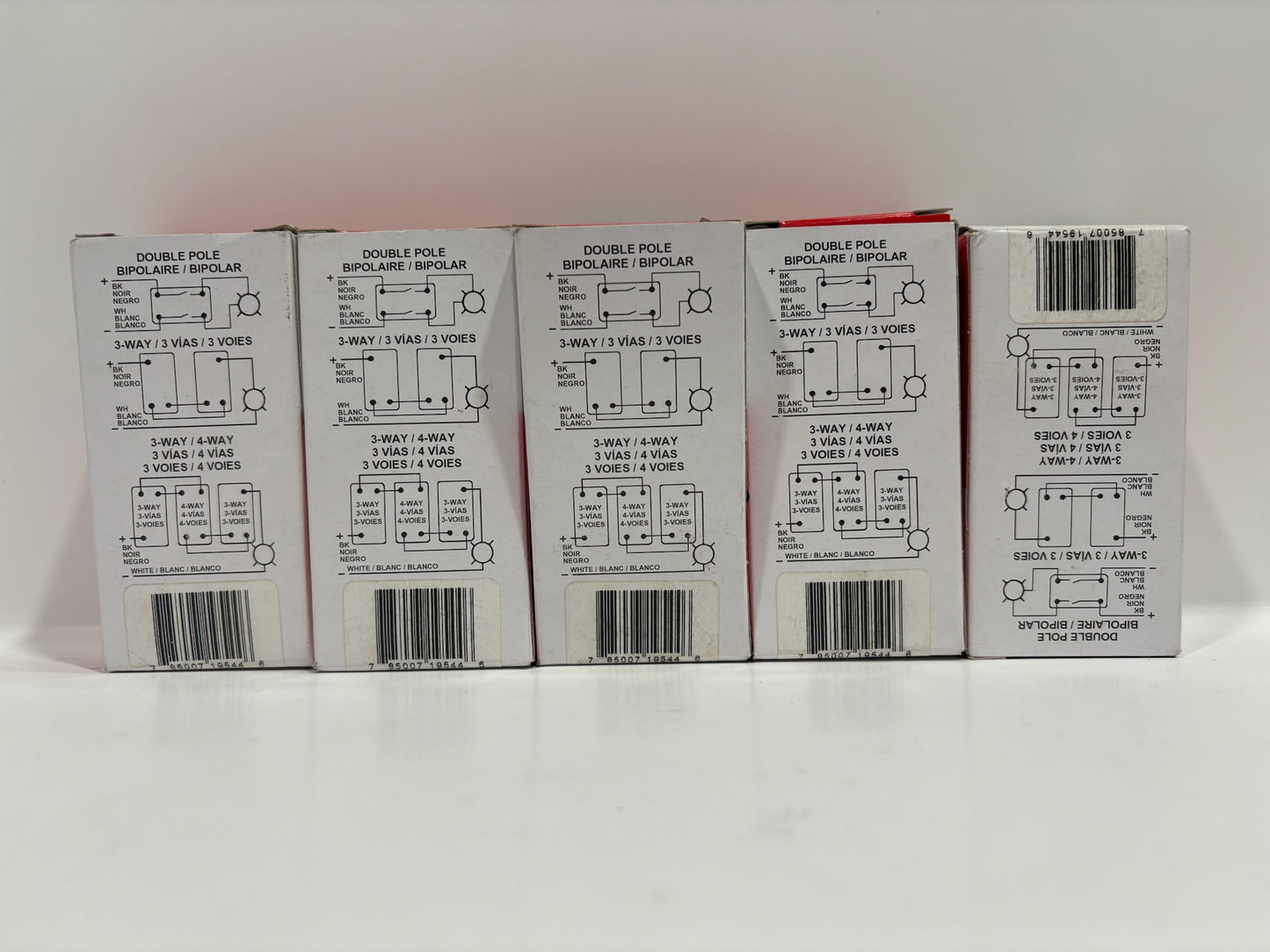 New 5 PC Legrand PS20AC3W 15A 3-Way Toggle Switch, White, 120V