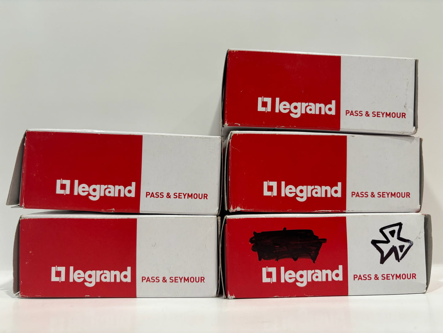 New 5 PC Legrand PS20AC3W 15A 3-Way Toggle Switch, White, 120V