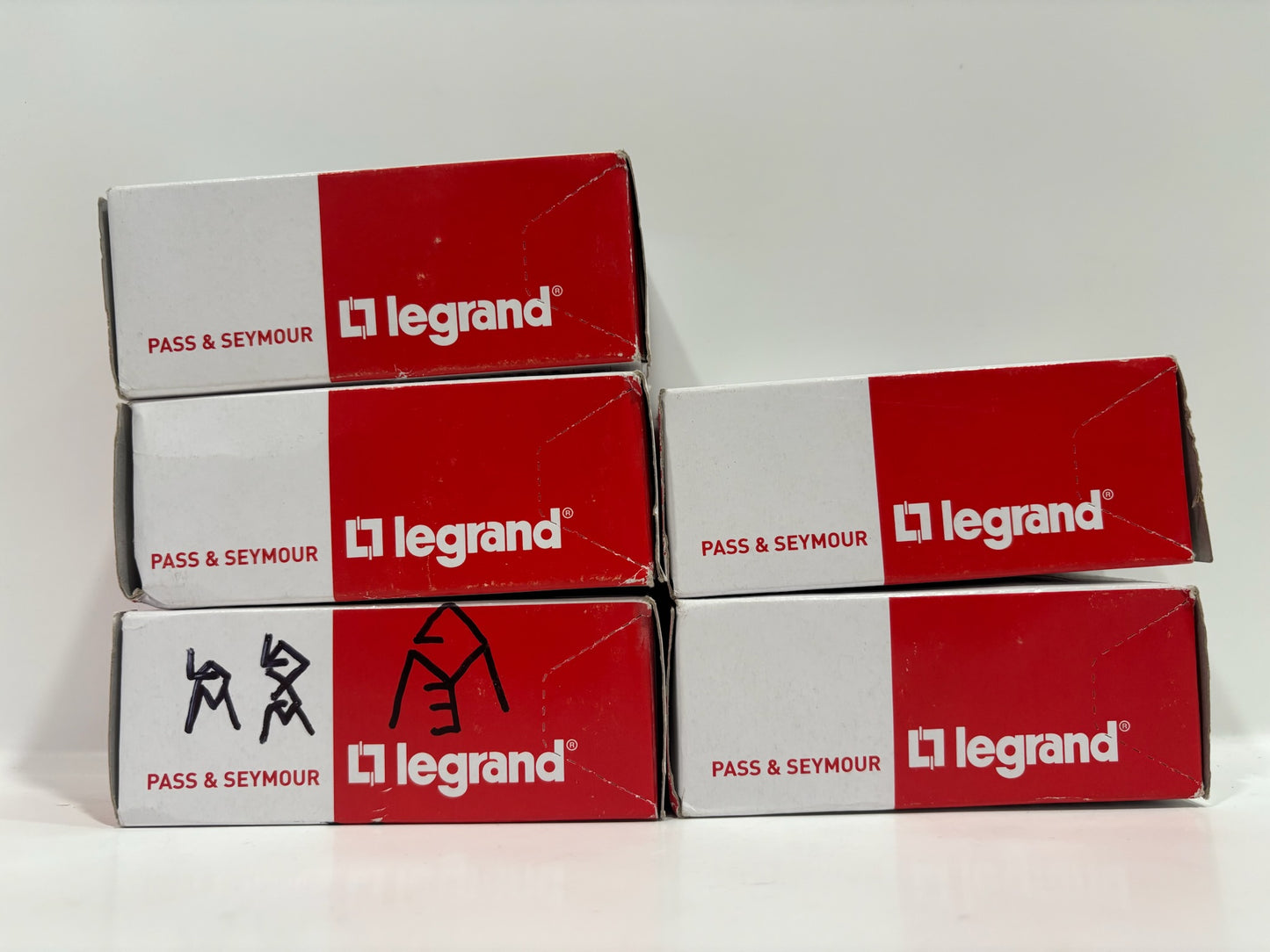New 5 PC Legrand PS20AC3W 15A 3-Way Toggle Switch, White, 120V