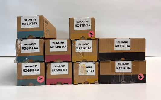 10 Genuine Sharp MX-4110N, MX-4140N, MX-4141N CCCMMYYYKK Toners MX-51NT