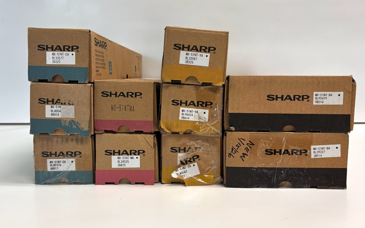 10 Genuine Sharp MX-4110N, MX-4140N, MX-4141N CCCMMYYYKK Toners MX-51NT