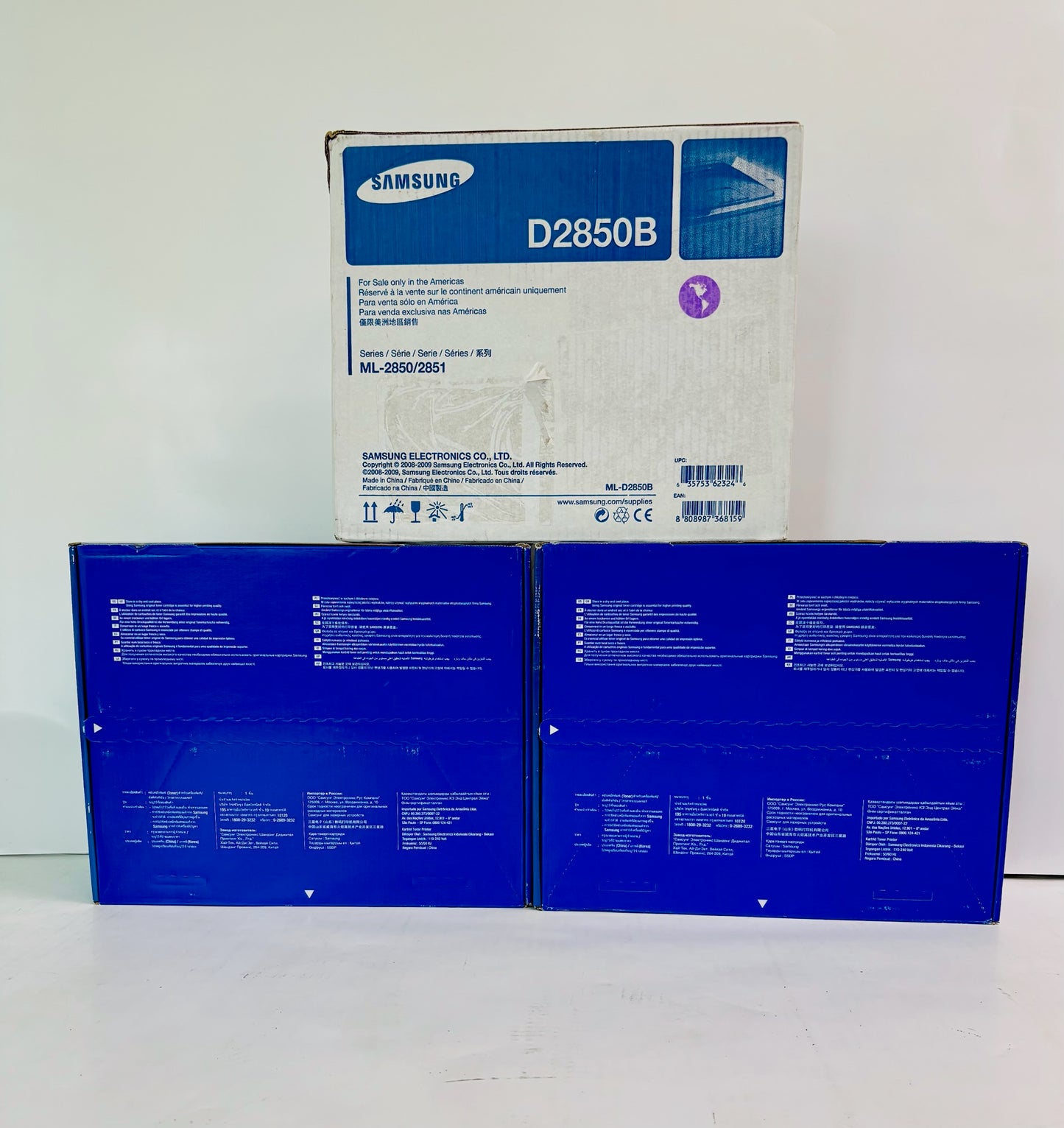 3 Genuine Samsung ML2851ND, ML2450, ML2850ND Black Toner D2850B, ML-D2850B
