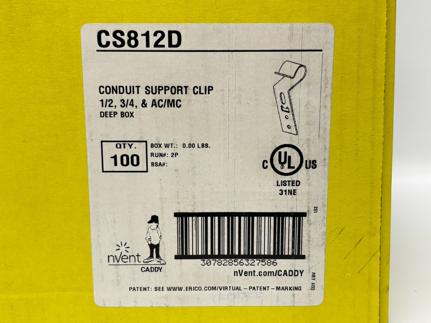 100PK nVent CADDY CS812D Conduit/Cable Support for 2-1/8" Stud Boxes