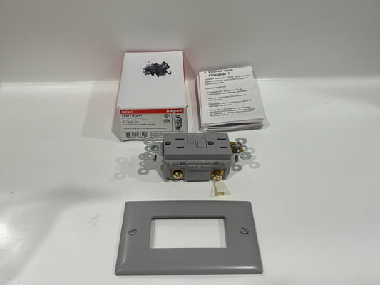 New 6 PC Legrand 1597TRGRY Gray 15A TR GFCI Outlet, Self-Test