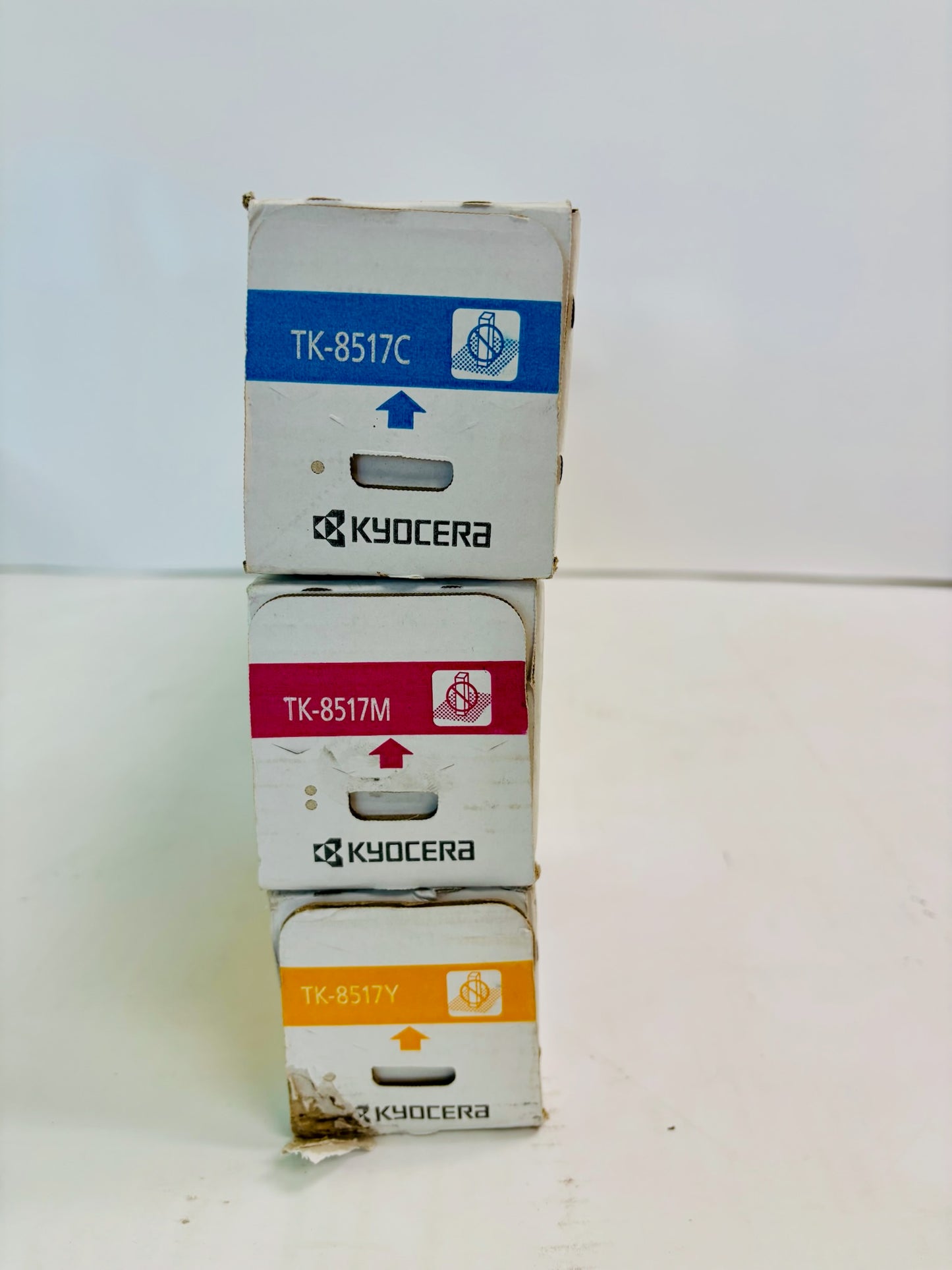 3 Genuine Kyocera TASKalfa 5052ci Cyan, Magenta & Yellow Toner TK-8517, TK8517