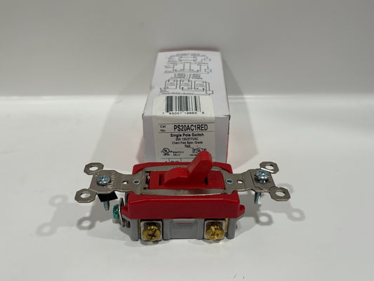 New 3 PC Legrand PS20AC1RED 20A Single Receptacle, Industrial Grade, Red, 125V