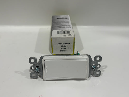 New 6 PC Leviton TM870-STMWCC6 15A Momentary Contact Switch, Single-Pole, 120V