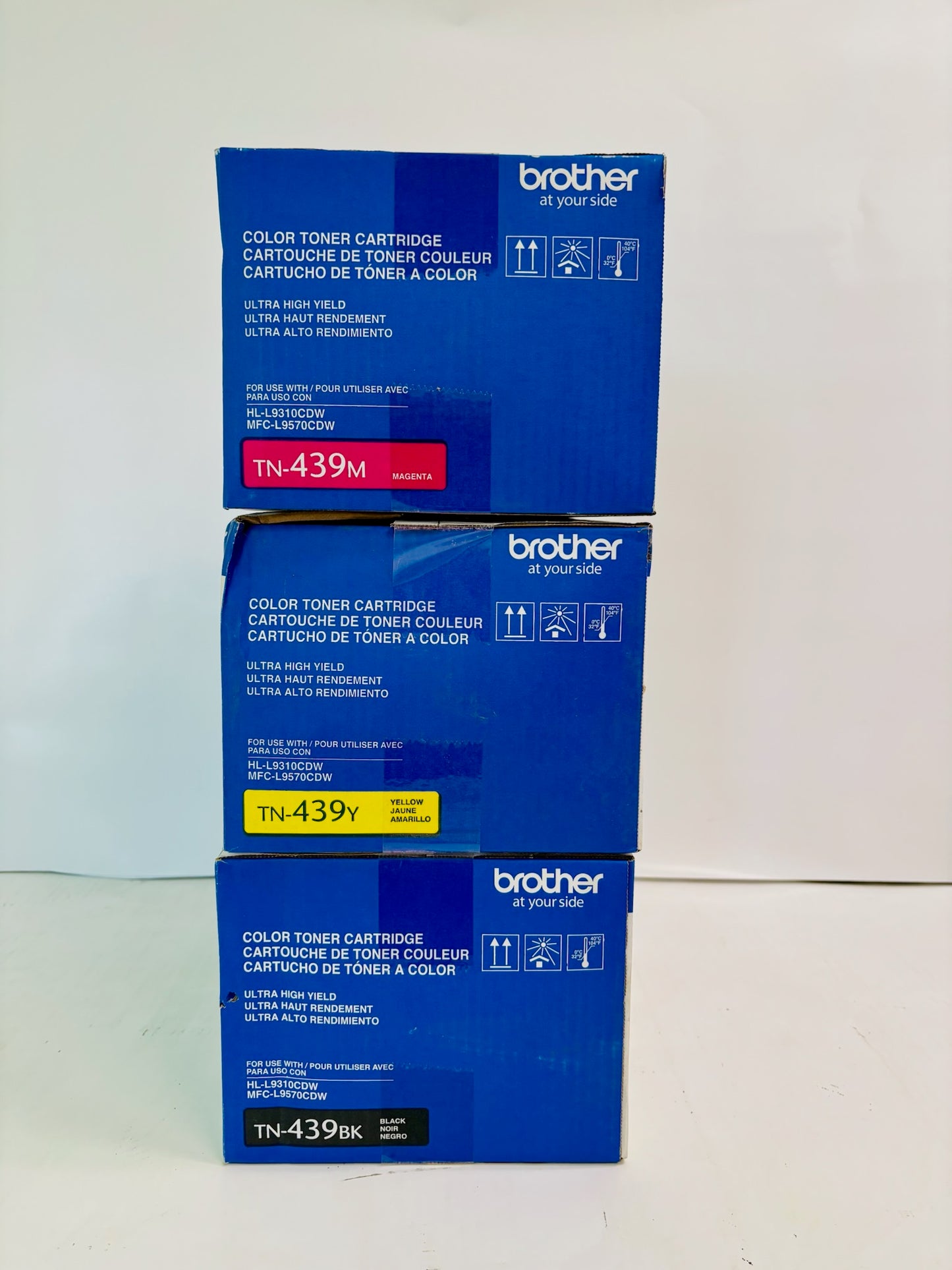 Lot Of 3 Genuine Brother HL-L9310CDW Magenta,Yellow & Black Toner TN-439 MYK