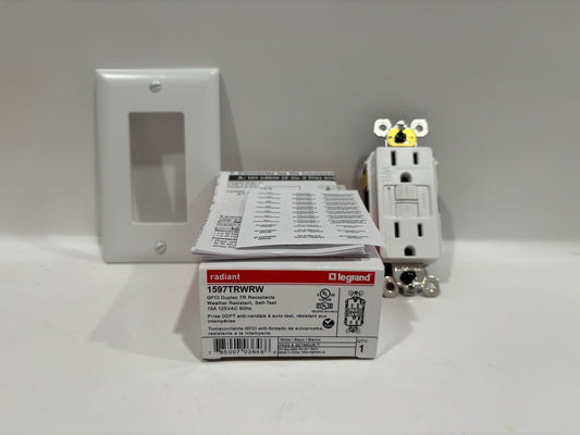 New 10PC Legrand 1597TRWRW Tamper & Weather-Resistant GFCI Outlet, White