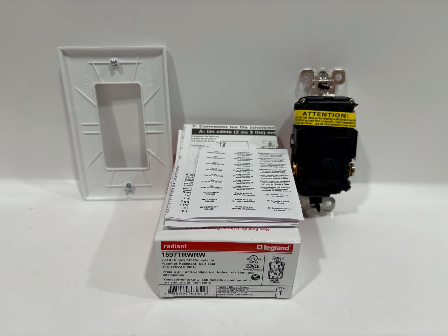 New 10PC Legrand 1597TRWRW Tamper & Weather-Resistant GFCI Outlet, White