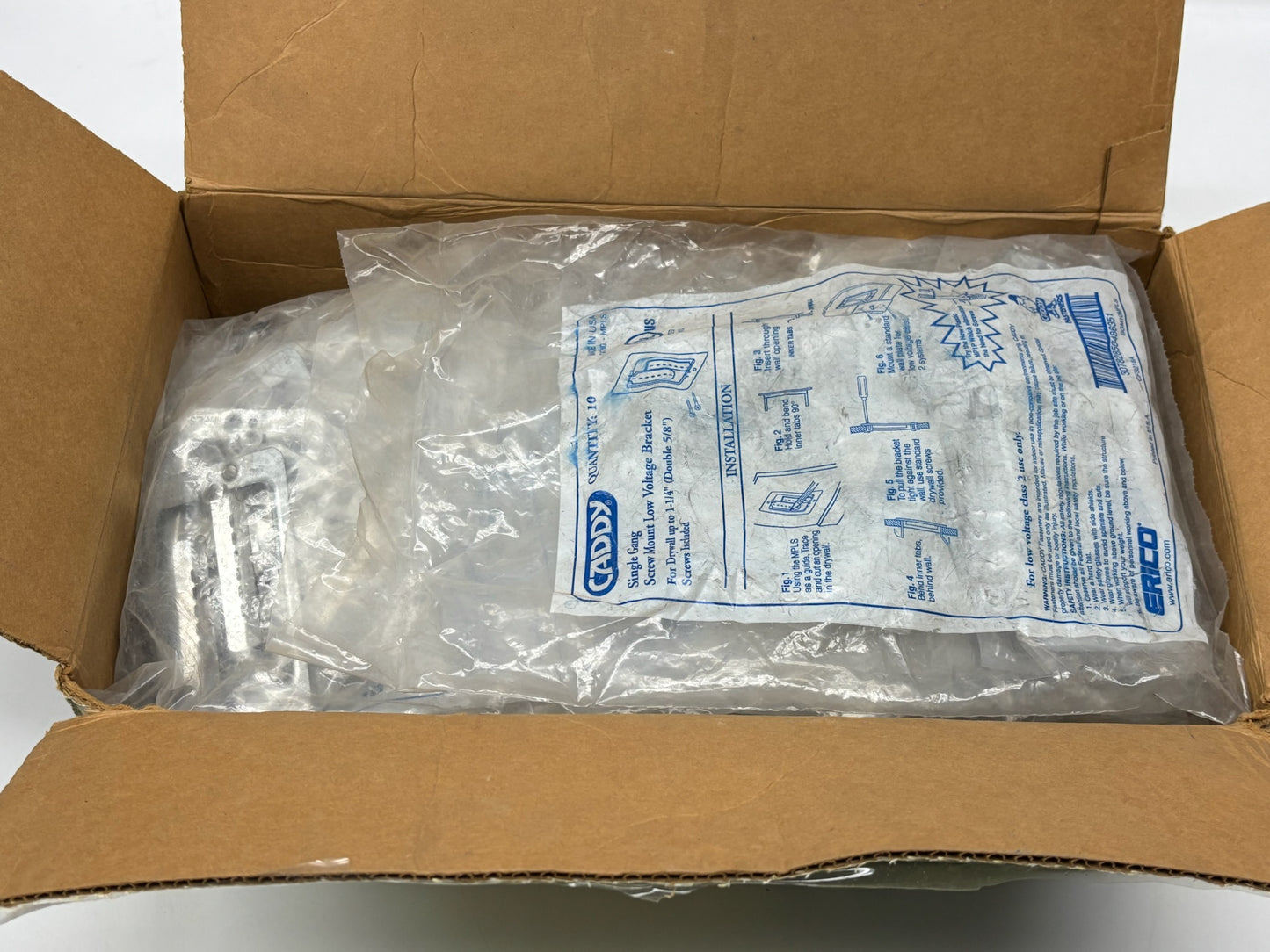 110 PK nVent Caddy MPLS Single-Gang Screw-Mount LV Brackets for Wall Devices