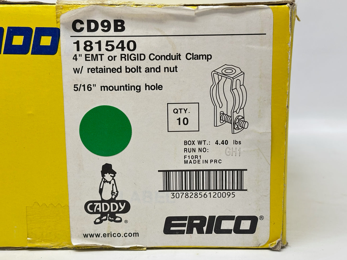 20PK nVent CADDY CD9B Bolt-Close Conduit Clamp for 4" EMT/Rigid – Steel
