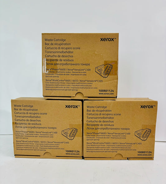 3 Genuine Xerox VersaLink C400DN, C405DN Waste Cartridge 108R01124