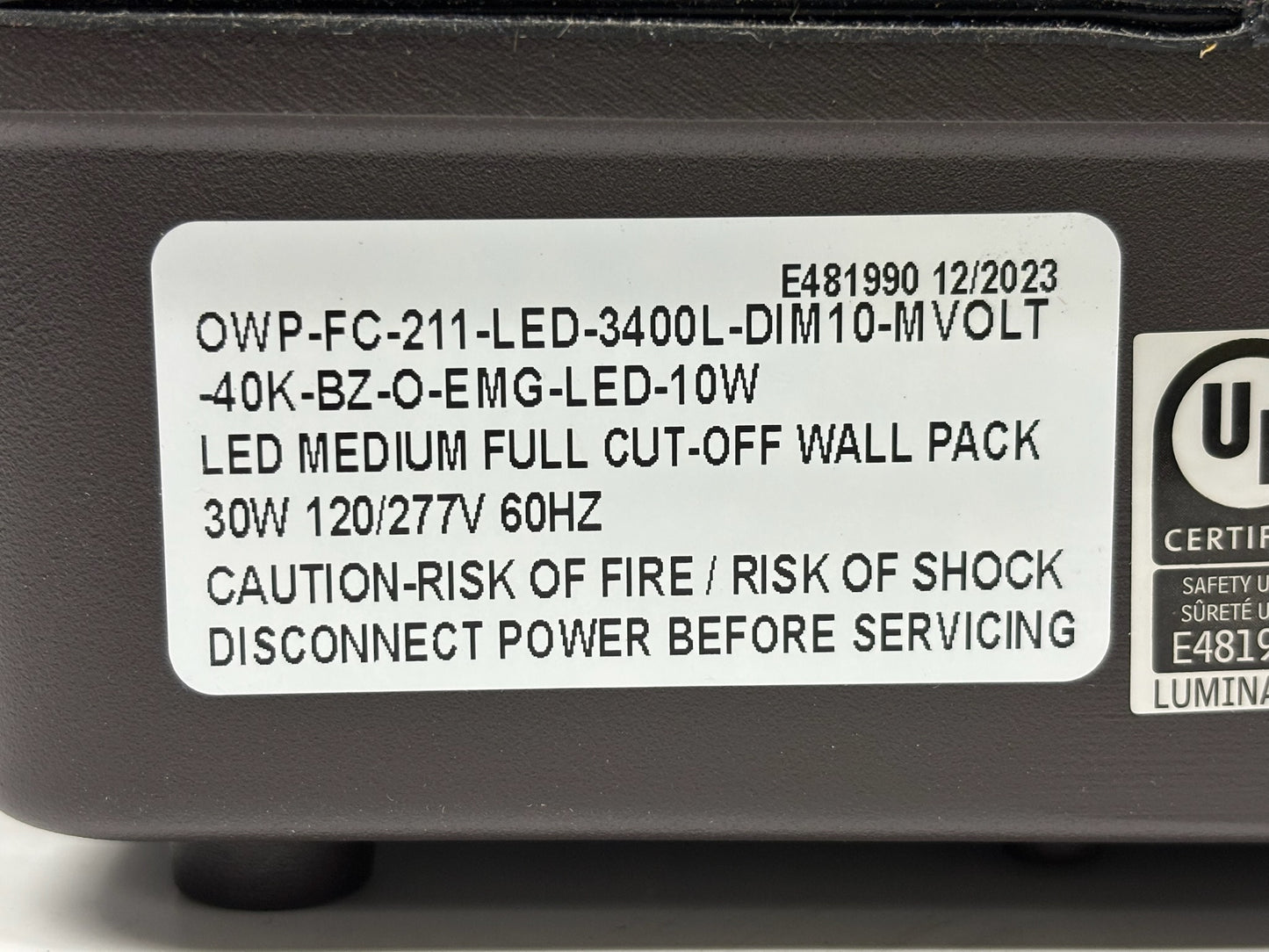 Oracle Lighting OWP-FC-211-LED 3,400 Lumen 0-10V Dimmable Multi-Volt Wall Pack