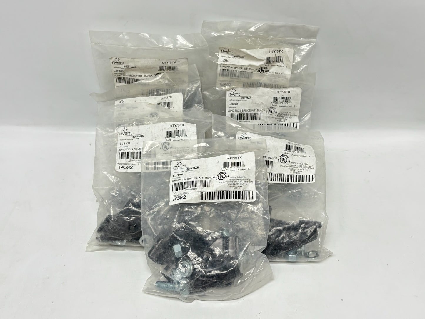 7PK nVent Hoffman LJSKB Black Steel Junction Splice Kit for Ladder Rack