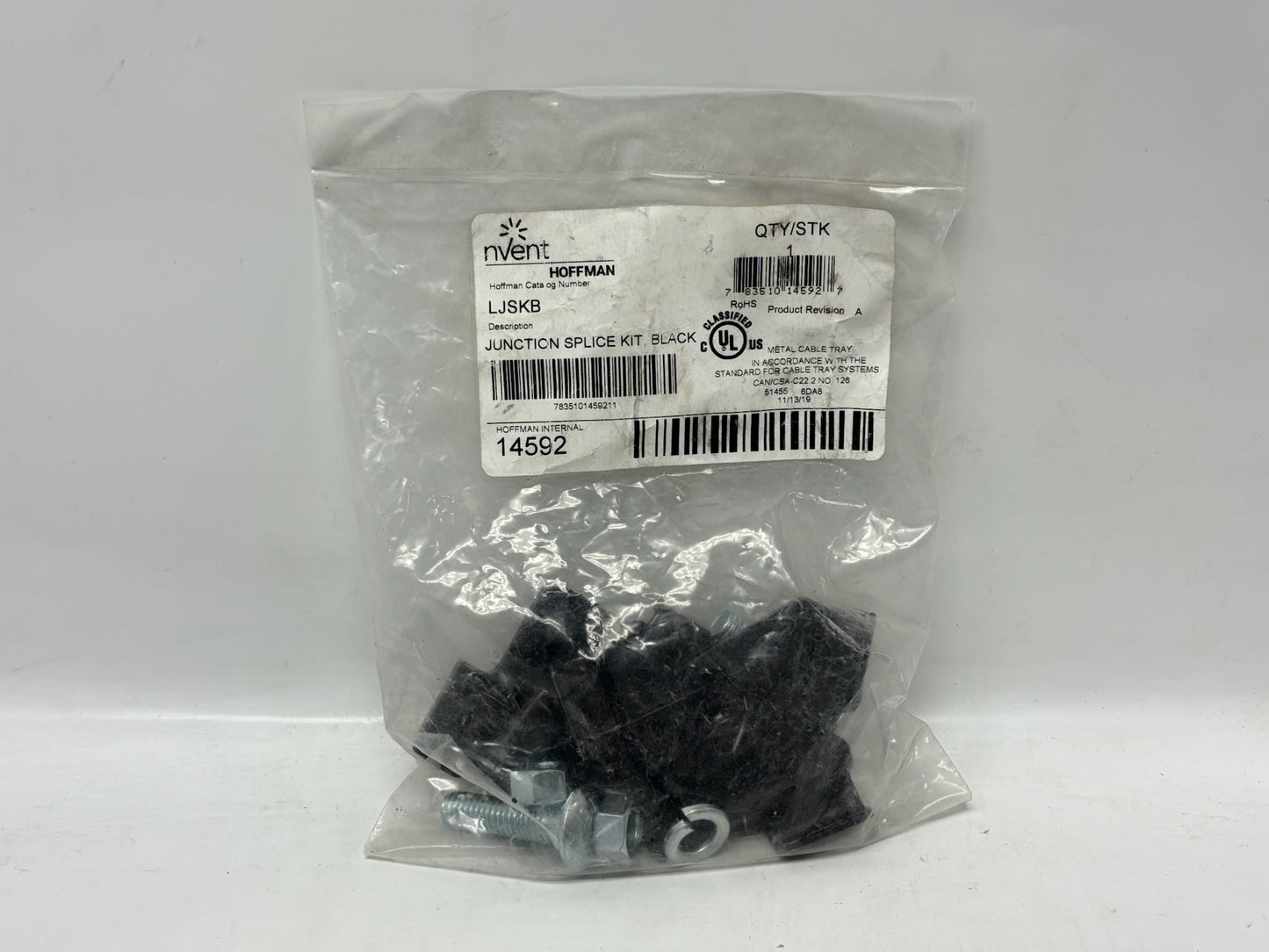 7PK nVent Hoffman LJSKB Black Steel Junction Splice Kit for Ladder Rack