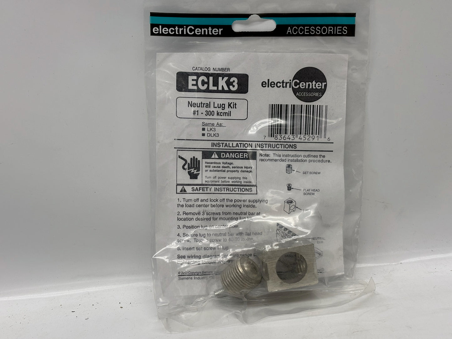5 PK Electricenter ECLK3 Neutral Lug Kit for Load Centers and Panelboards